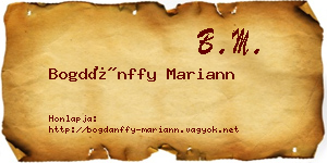 Bogdánffy Mariann névjegykártya