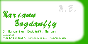 mariann bogdanffy business card